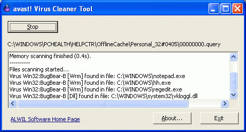 Avast! Virus Cleaner Screenshot